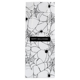 Zwart spinnenweb Halloween Wijn Cadeautas