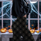 Zwart Spinnenweb Patroon Halloween Leggings