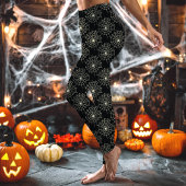 Zwart Spinnenweb Patroon Halloween Leggings