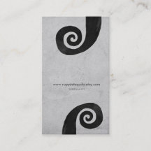 Zwart spiraalvormig handgemaakt visitekaartje