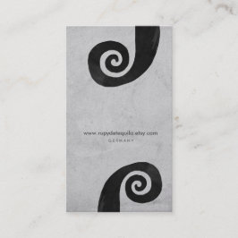Zwart spiraalvormig handgemaakt visitekaartje