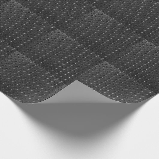 Zwart staal, gecanneleerde metaalstructuur. cadeaupapier (Hoek)