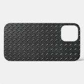 Zwart staal, gecanneleerde metaalstructuur. Case-Mate iPhone case (Achterkant (horizontaal))