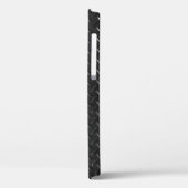 Zwart staal, gecanneleerde metaalstructuur. Case-Mate iPhone case (Achterkant / Links)