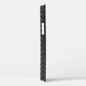 Zwart staal, gecanneleerde metaalstructuur. Case-Mate iPhone case (Achterkant / Rechts)