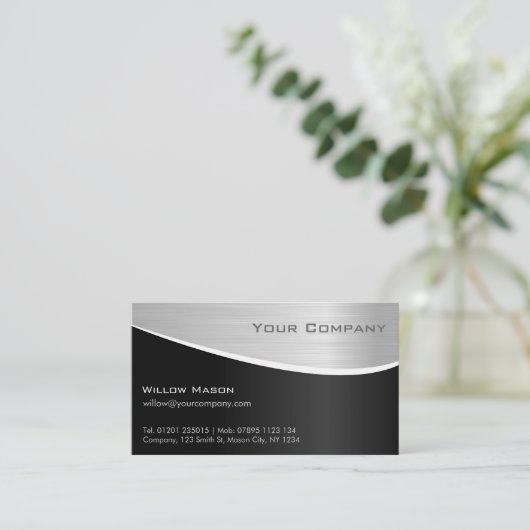 Zwart staaleffect, professioneel Visitekaartje (Staand voorkant)