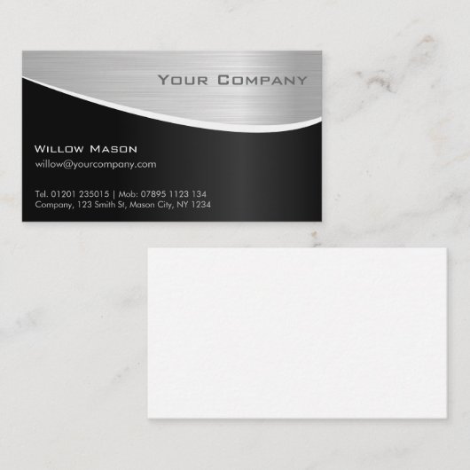 Zwart staaleffect, professioneel Visitekaartje (Voorkant / Achterkant)