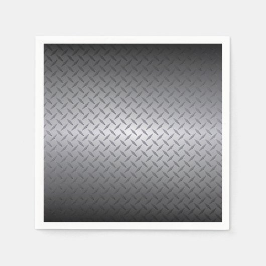 Zwart-staalfade Diamondplate Servetten (Voorkant)
