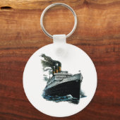 Zwart staalschip sleutelhanger (Voorkant)