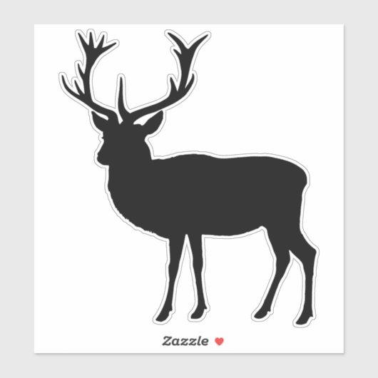 Zwart Stag Elegant Traditioneel Herten Silhouet Sticker (Vel)