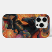 Zwart Stalhengst Bloemstuk Kunstontwerp Case-Mate iPhone Case (Achterkant (horizontaal))