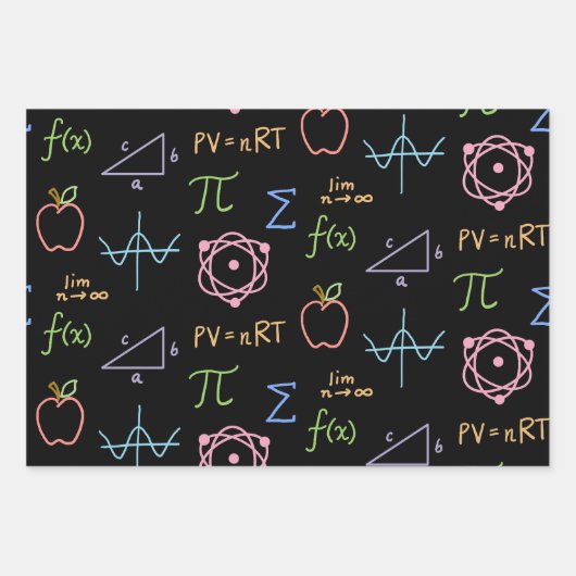 Zwart STAM-wrapppapier — vellen van 3 vellen (Voorkant)