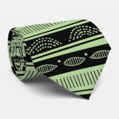 Zwart stammenpatroon op muntgroen stropdas (Opgerold)