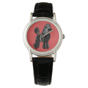 Zwart Standaard Poedel Rood Polshorloge Horloge