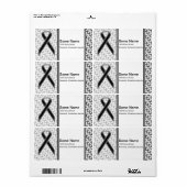 Zwart standaardlint door Kenneth Yoncich Etiket (Full Sheet)