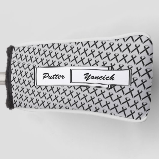 Zwart standaardlint door Kenneth Yoncich Golfheadcover (Voorkant)