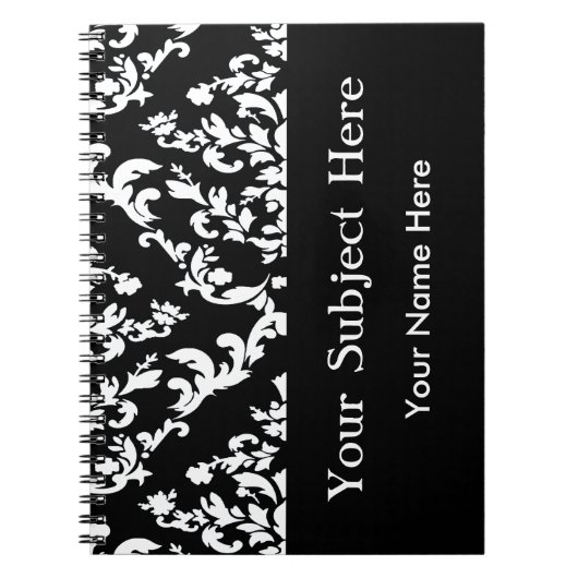 Zwart standaardmasker met aangepaste tekst notitieboek (Voorkant)