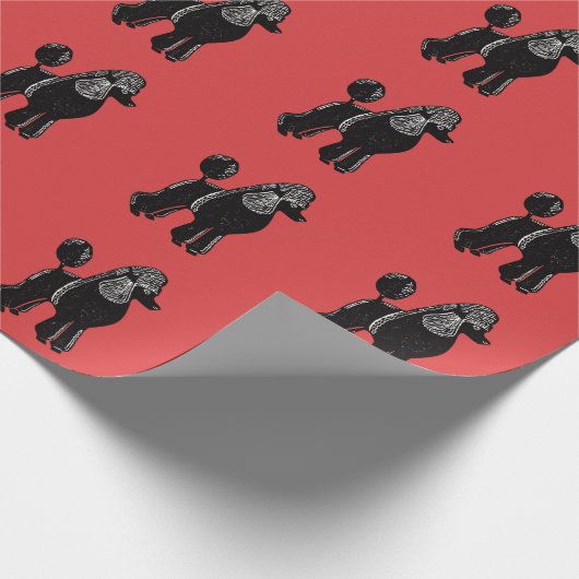 Zwart standaardpapier voor rode opvulling cadeaupapier (Hoek)