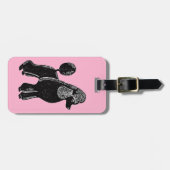 Zwart standaardstation met roze Bagagelabel (Voorkant horizontaal)