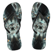 Zwart Star Abstract zwart-wit patroon Teenslippers (Voetbed)