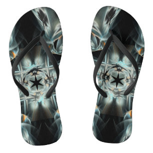Zwart Star Abstract zwart-wit patroon Teenslippers