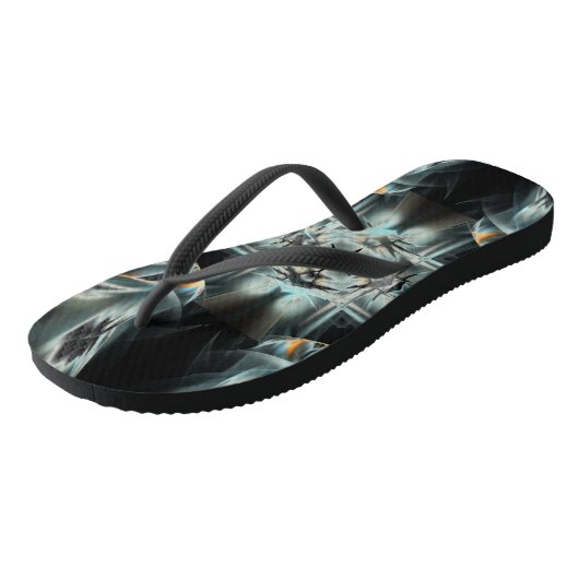 Zwart Star Abstract zwart-wit patroon Teenslippers (Schuin)