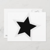 Zwart Star Bold White overzicht Briefkaart (Voorkant / Achterkant)