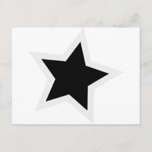 Zwart Star Bold White overzicht Briefkaart