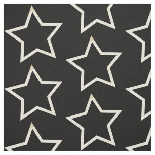 Zwart Star-patroon Stof