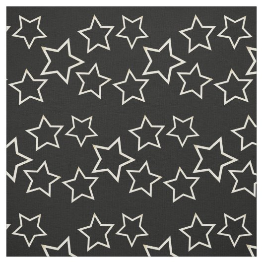 Zwart Star-patroon Stof (Swatch)
