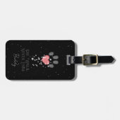Zwart Starlight Roze Hart Hond Paw Print Bagagelabel (Voorkant horizontaal)