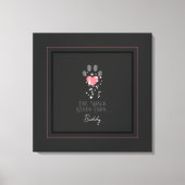 Zwart Starlight Roze Hart Poot Print Hond Memorial (Voorkant)
