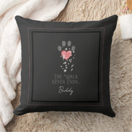 Zwart Starlight Roze Hart Poot Print Hond Memorial Kussen