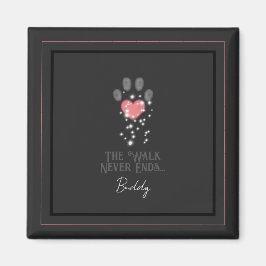 Zwart Starlight Roze Hart Poot Print Hond Memorial Magneet