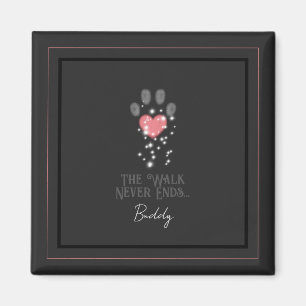 Zwart Starlight Roze Hart Poot Print Hond Memorial Magneet