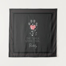 Zwart Starlight Roze Hart Poot Print Hond Memorial Wandkleed