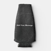 Zwart steen textuur fles koeler (Voorkant)