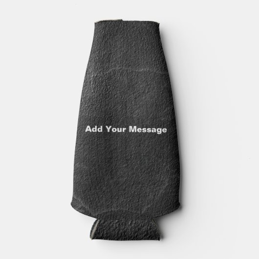 Zwart steen textuur fles koeler (Voorkant)