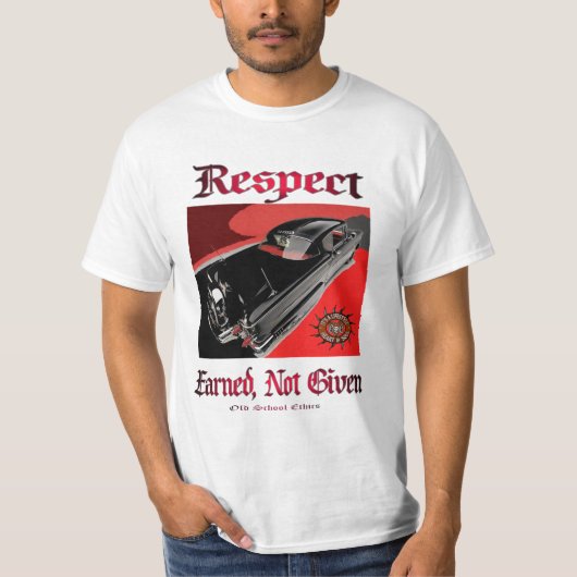 zwart &stempel; rood 58 impala OSE respect T-shirt (Voorkant)