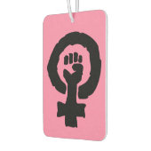 Zwart stencil Universeel Vrouw Symbool Hot Pink Luchtverfrisser (Links)