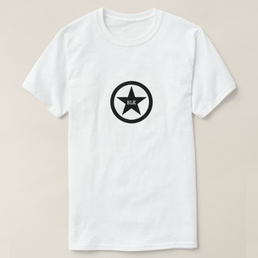 Zwart Ster Schild T-shirt (Design voorkant)