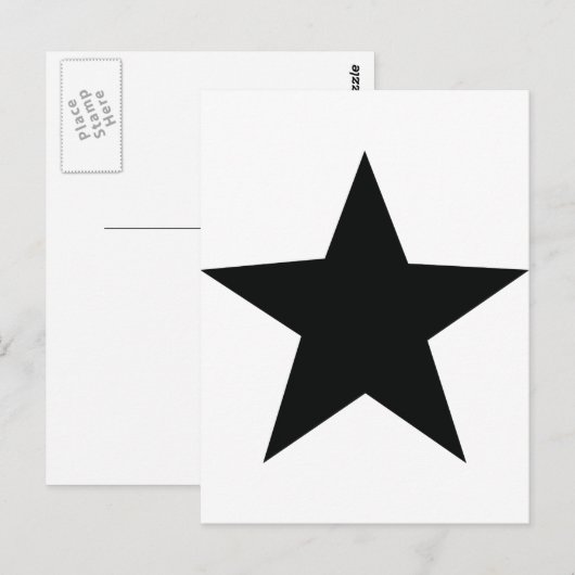zwart sterpictogram briefkaart (Voorkant / Achterkant)