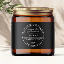 Zwart stijl Cosmetics Jar Label Waterfles Etiket