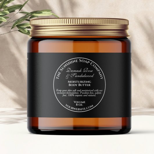 Zwart  stijl Cosmetics Jar Label Waterfles Etiket