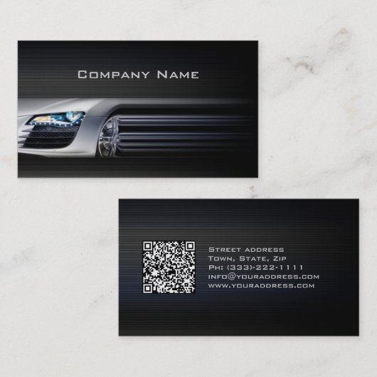 Zwart Stijlvol Automotive Visitekaartje (Voorkant / Achterkant)