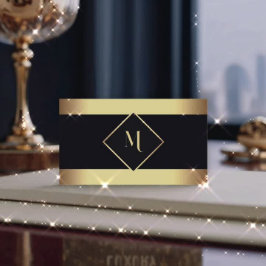 Zwart Stijlvol Goud Lijst Modern Visitekaartje