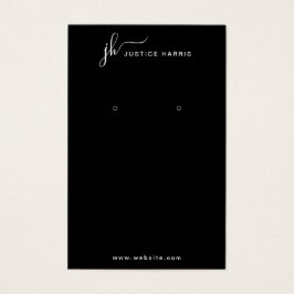 Zwart Stijlvol Manuscript Monogram Modern Earing Visitekaartje