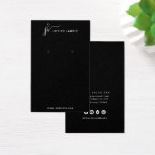 Zwart Stijlvol Manuscript Monogram Modern Earing Visitekaartje (Bureau)