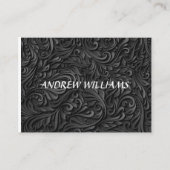 Zwart stijlvol modern patroon voor hem visitekaartje (Voorkant)