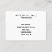 Zwart stijlvol modern patroon voor hem visitekaartje (Achterkant)